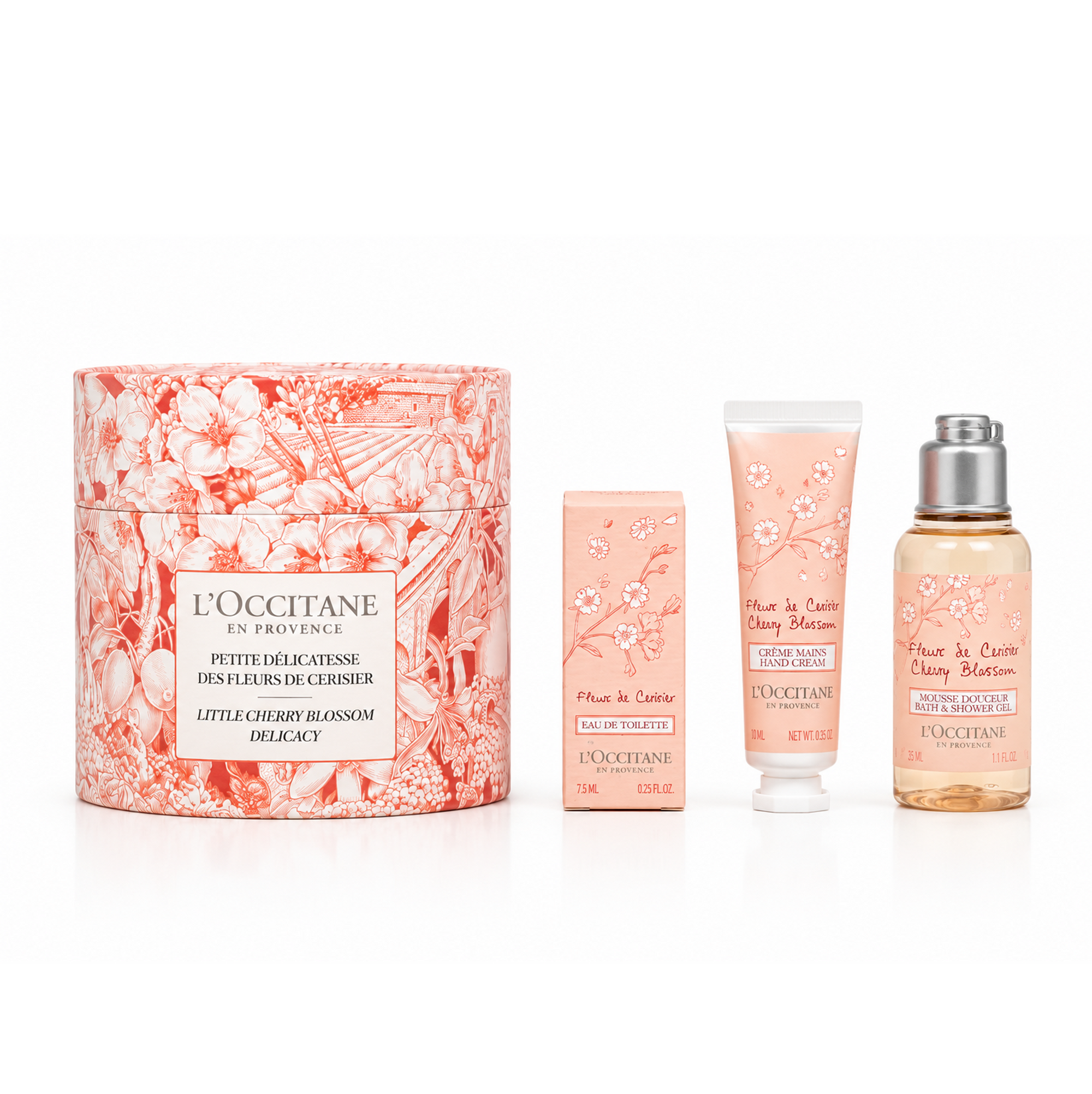 L’Occitane Fleurs De Cerisier Hand Cream 10ml + Shower Gel 35ml + EDT 7,5ml