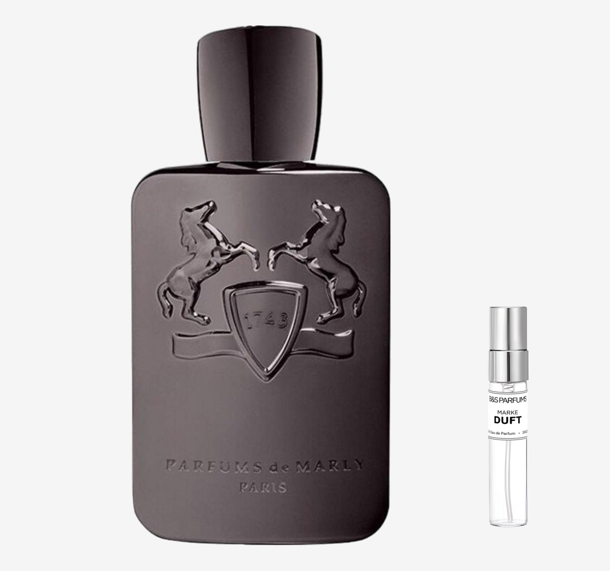 Parfums de Marly - Herod Flakon und Probenflakon nebendran