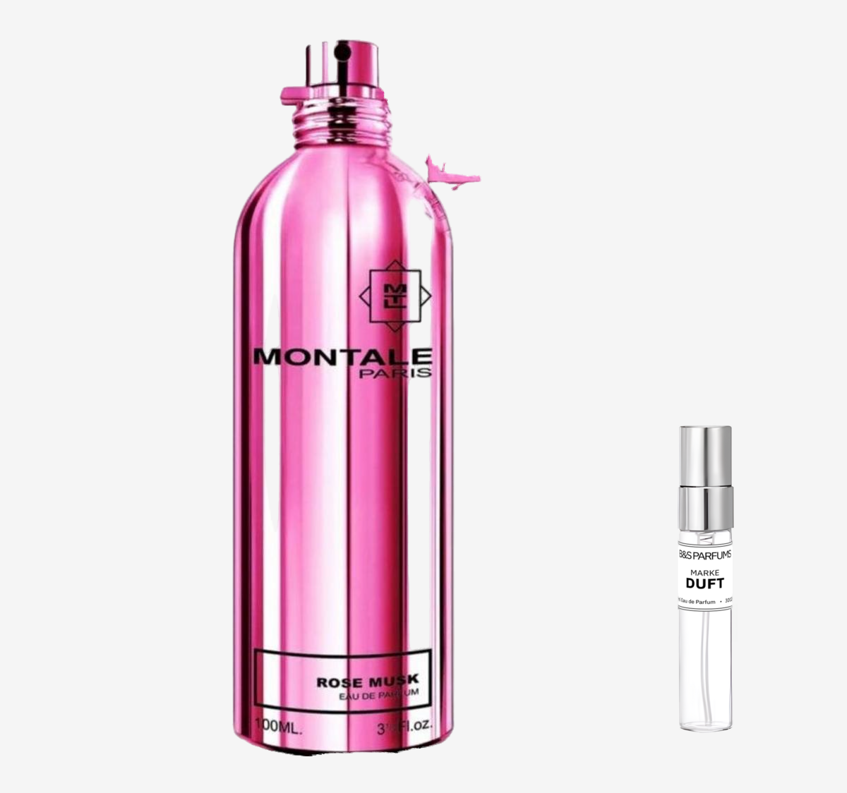 Montale - Roses Musk  Flakon und Probenflakon nebendran