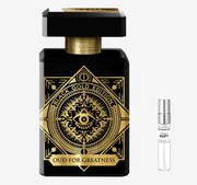 Initio - Oud for Greatness  Flakon und Probenflakon nebendran